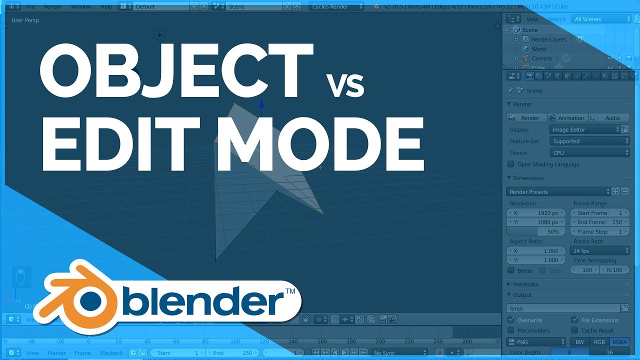 Object vs Edit Mode - Blender Fundamentals - Blender Video