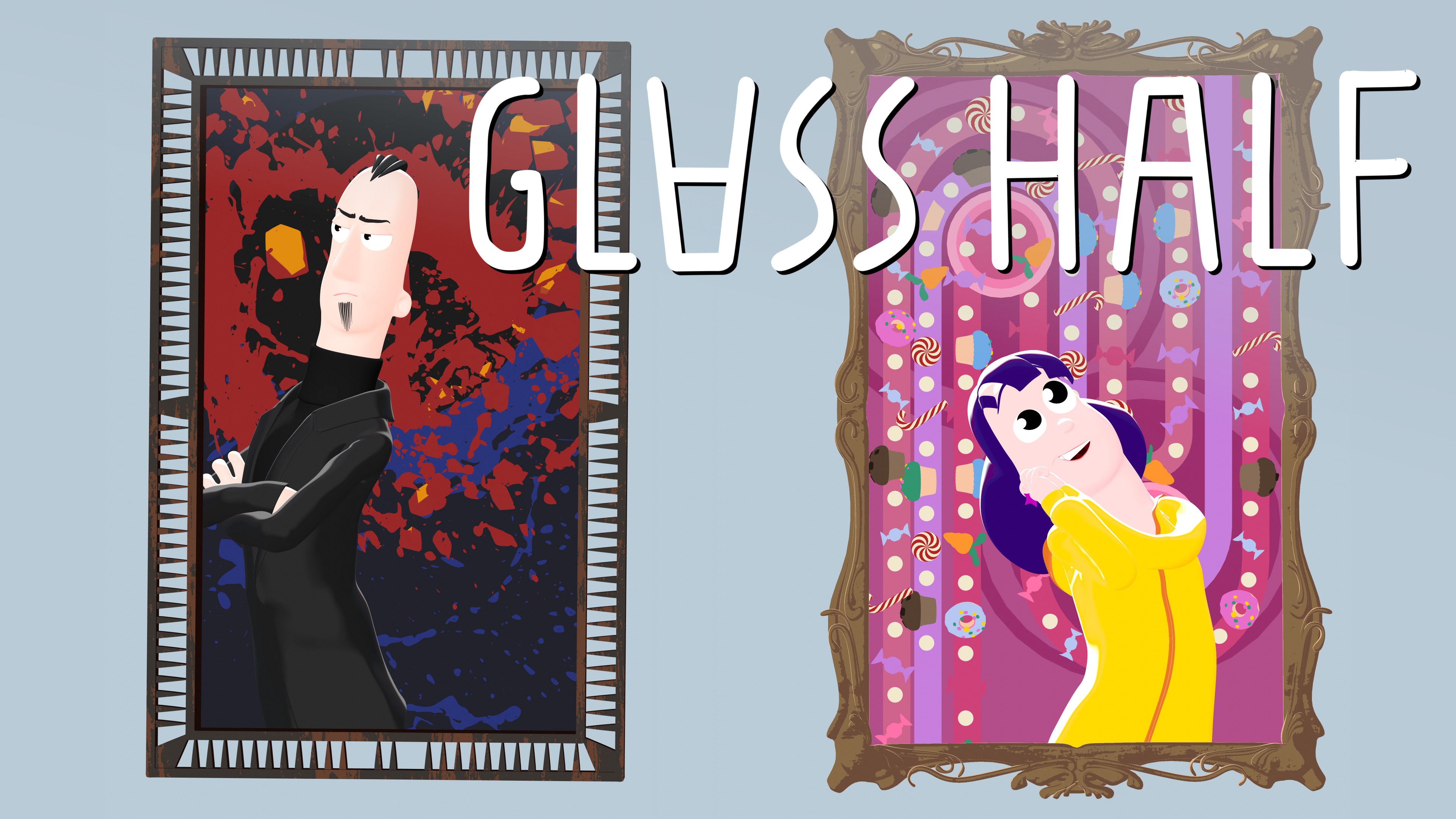 Постер Glass Half - Blender animated cartoon
