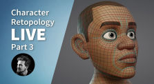 Snow - Stylized Character Retopology Live #3 by Blender Studio