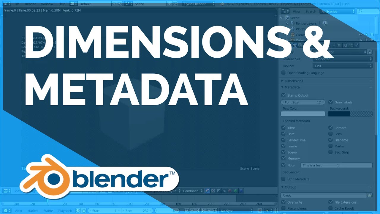 Dimensions & Metadata/Stamp - Blender Fundamentals by Blender Fundamentals