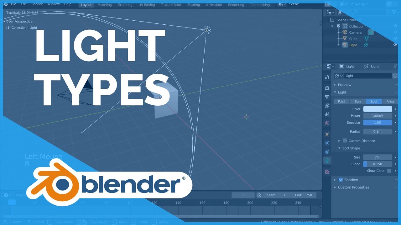 Light Types - Blender 2.80 Fundamentals by Blender Fundamentals