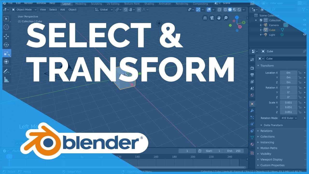 Select & Transform - Blender 2.80 Fundamentals by Blender Fundamentals