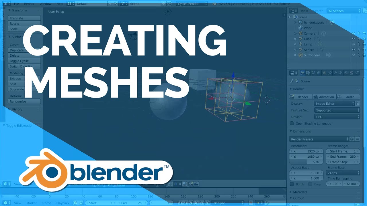 Creating Meshes - Blender Fundamentals by Blender Fundamentals