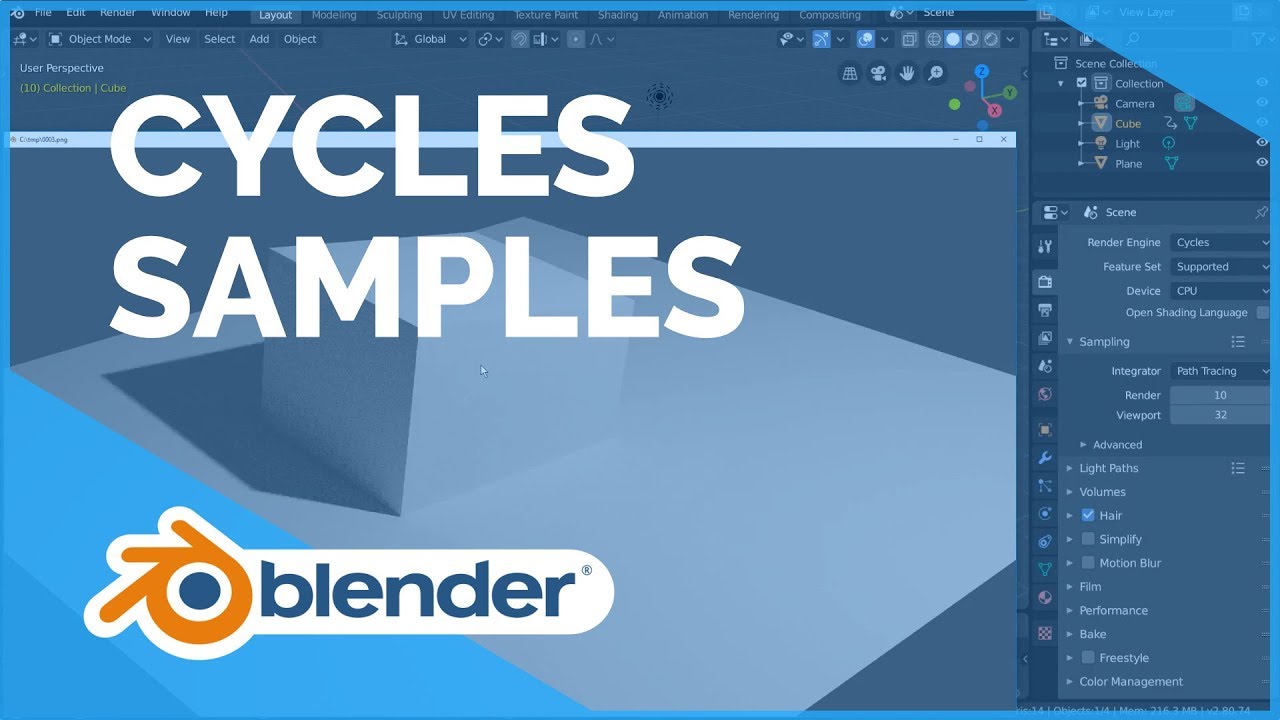 Cycles Samples - Blender 2.80 Fundamentals by Blender Fundamentals