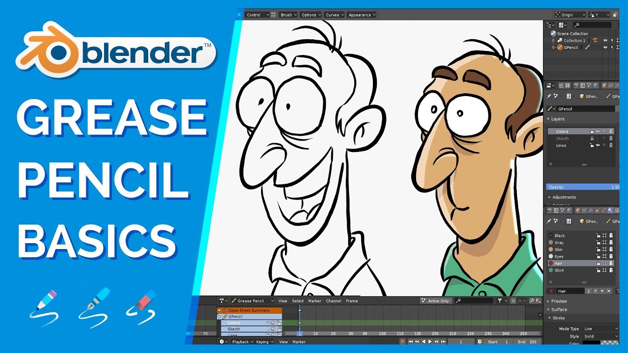 Learn Grease Pencil 2D Animation in Blender 2.8 Alpha 2 by Blender Developers