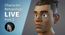 Snow - Stylized Character Retopology Live #2 by Blender Studio